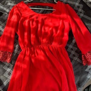 Red knee length dress